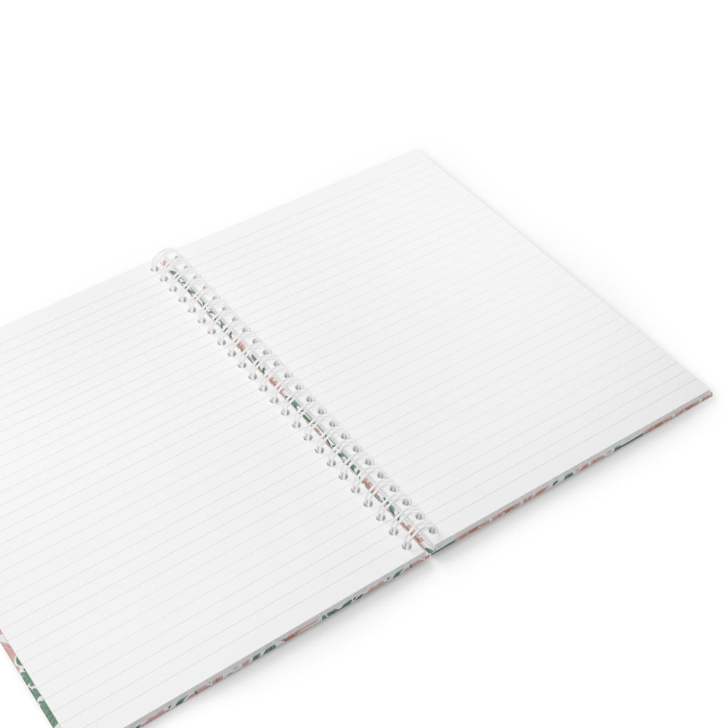 Floral Tile Spiral Notebook — Peach & Sage Botanical Journal