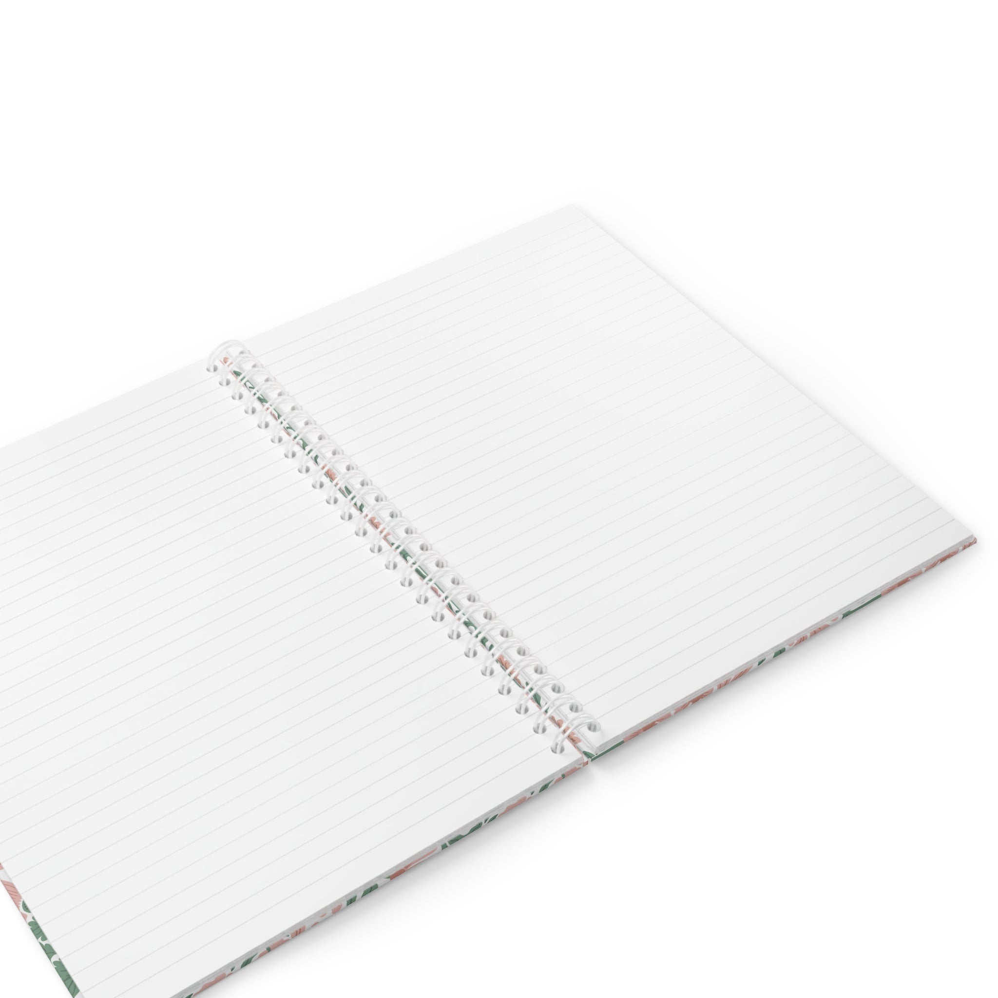 Floral Tile Spiral Notebook — Peach & Sage Botanical Journal