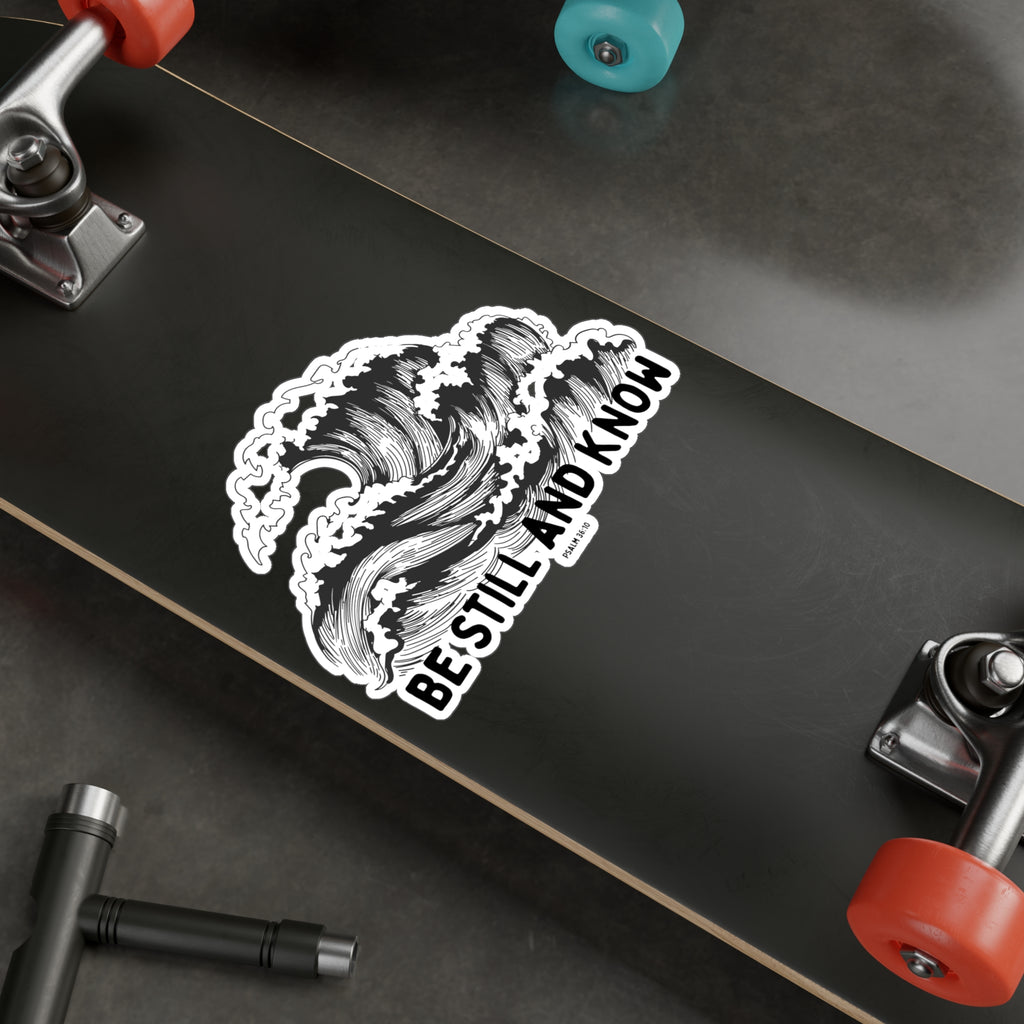 Be Still and Know Wave Sticker — Kiss-Cut Vinyl Decal