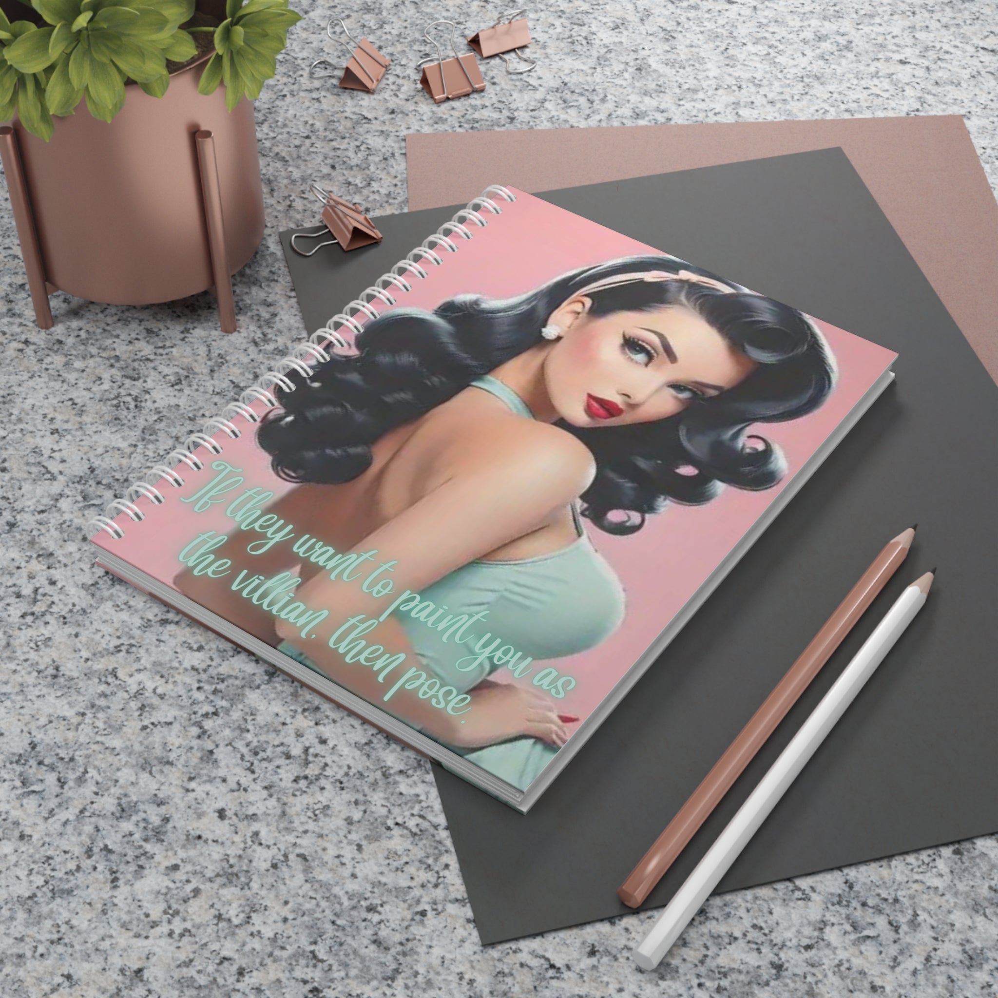 Pin-Up Girl Spiral Notebook — Retro Glam Vintage-Inspired Journal