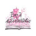 I'm a Bookaholic Sticker — Pink Fairy Tale Book Sticker/Decal