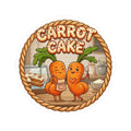Carrot Cake Cute Characters Kiss-Cut Sticker — Baking Cute Laptop Decal