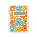 Important Floral Spiral Notebook — Retro Orange Teal Flower Journal