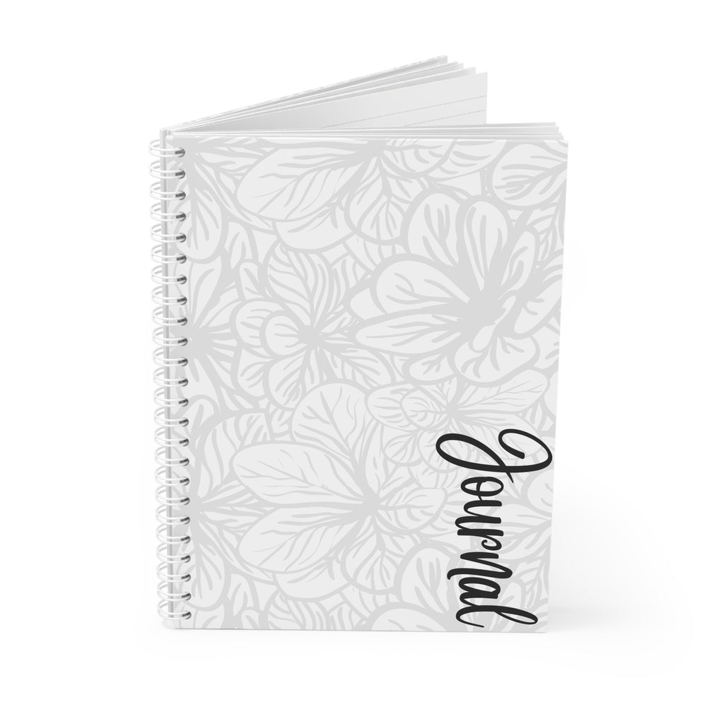 Floral Friends Spiral Notebook — Personalized "Home" Script Cover