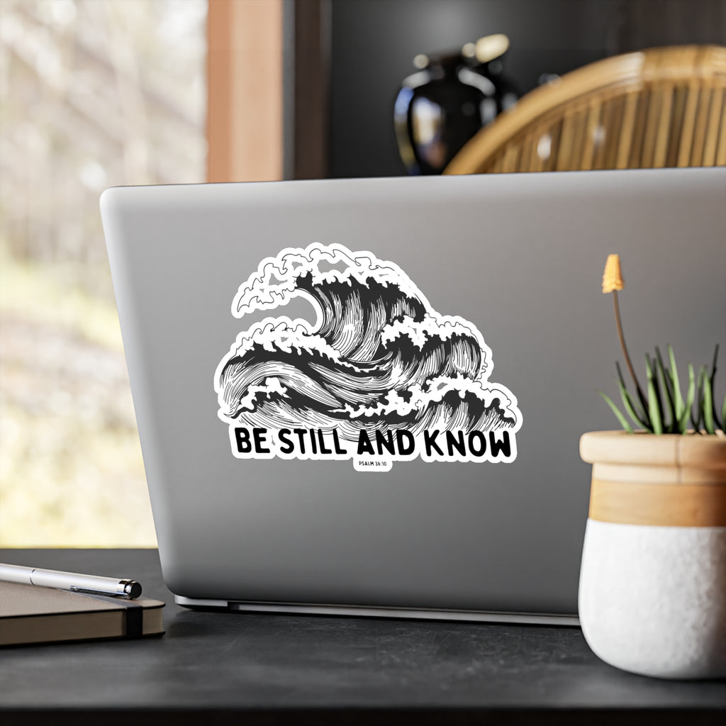 Be Still and Know Wave Sticker — Kiss-Cut Vinyl Decal
