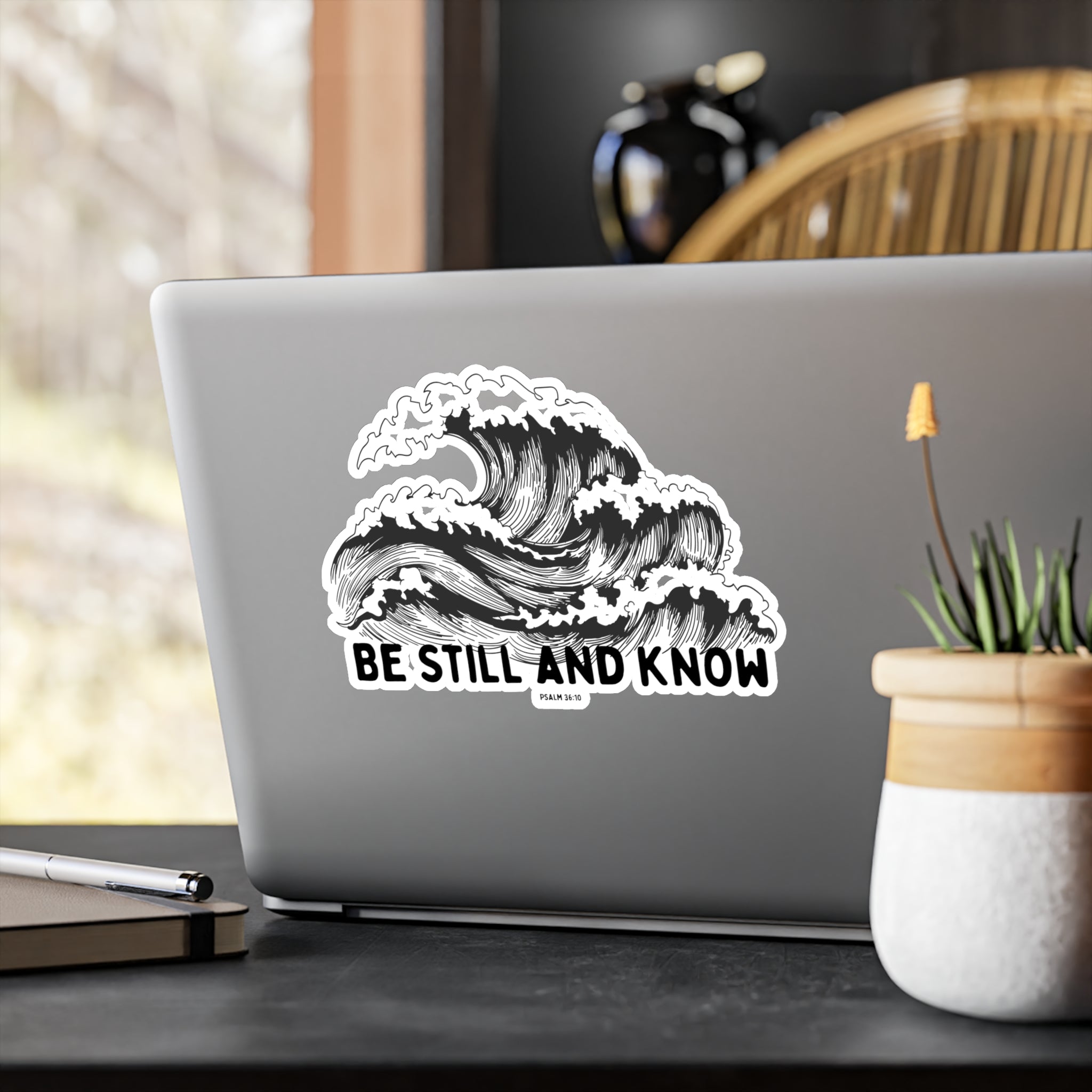 Be Still and Know Wave Sticker — Kiss-Cut Vinyl Decal