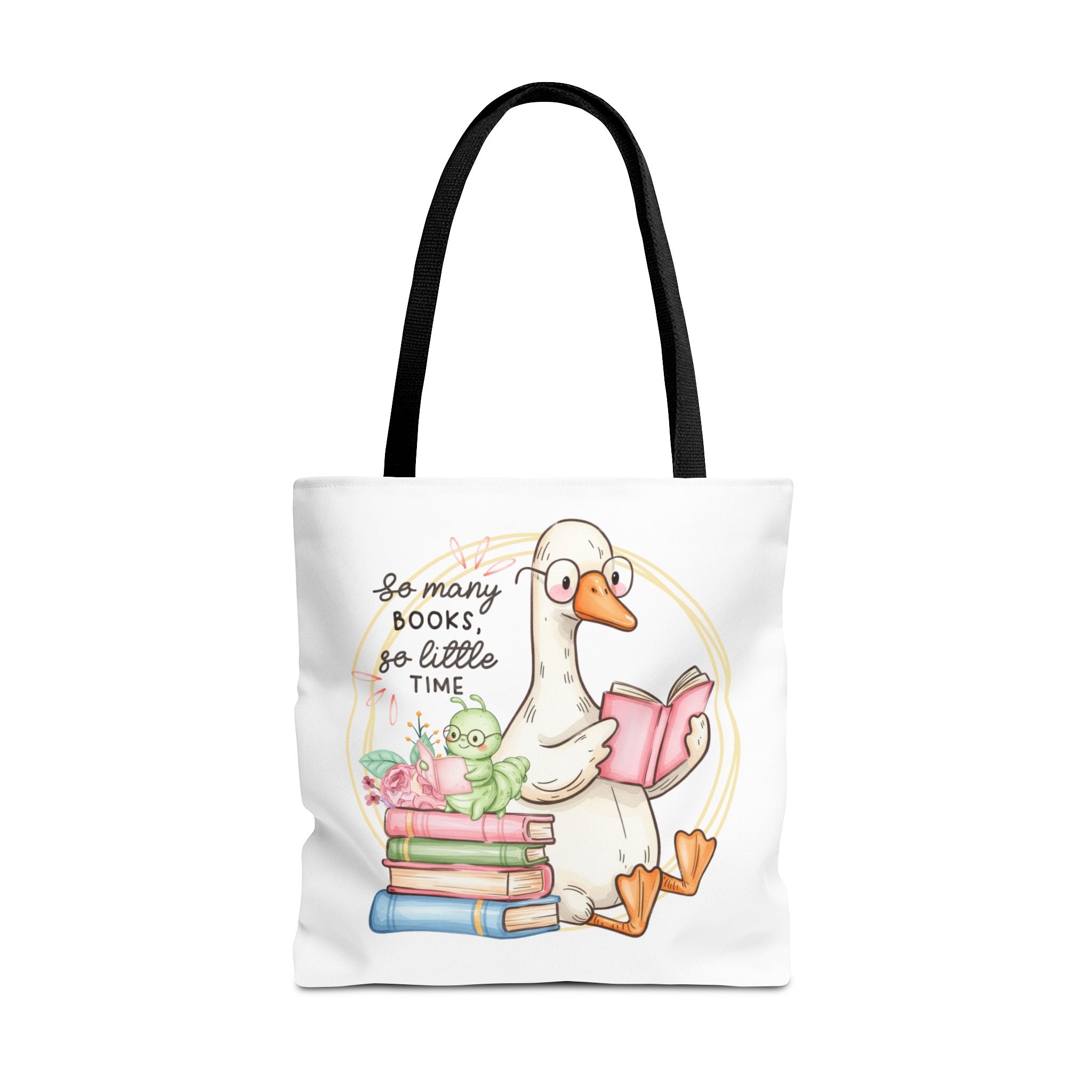 Reading Goose Tote Bag — "So Many Books, So Little Time" Cute Booklover Carryall
