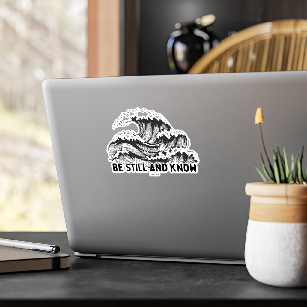 Be Still and Know Wave Sticker — Kiss-Cut Vinyl Decal
