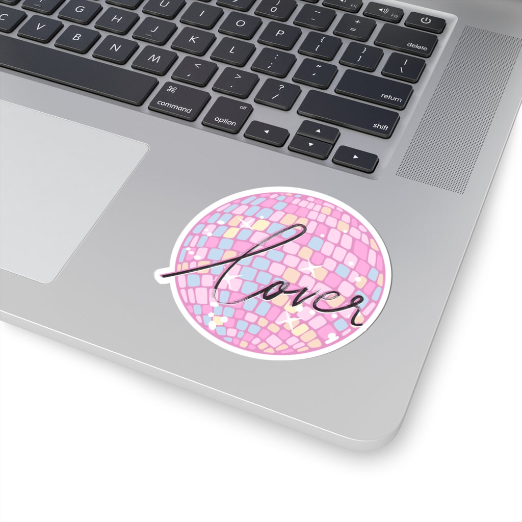 Love Disco Kiss-Cut Sticker — Pink Mosaic Heart Vibe