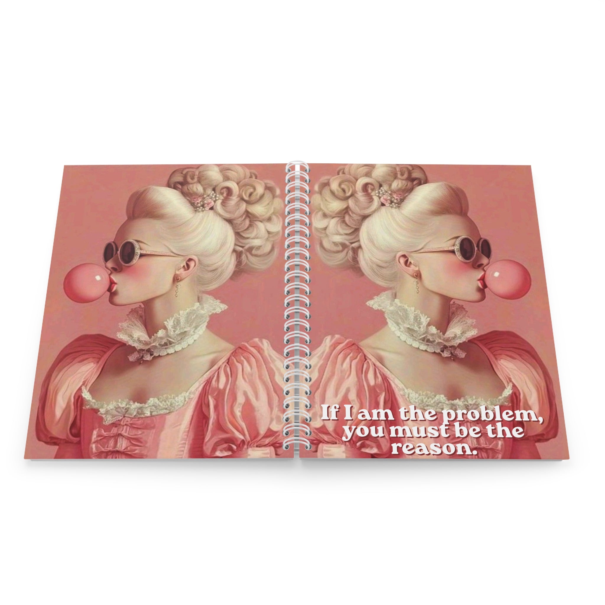 Spiral Notebook — Vintage Rococo Bubblegum Portrait Journal