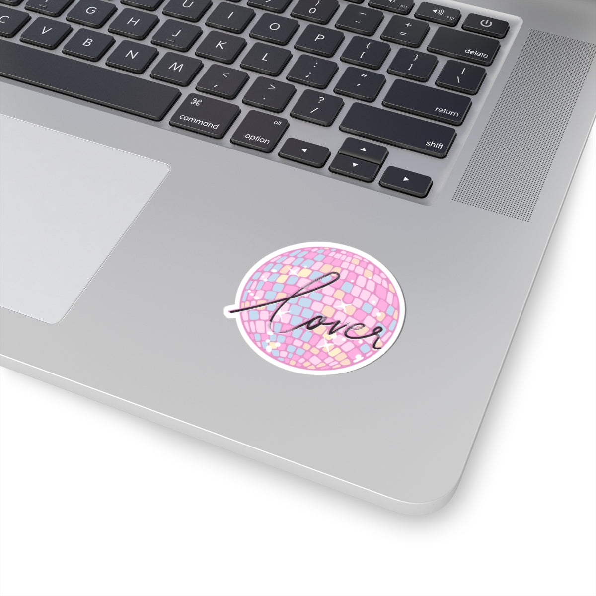 Love Disco Kiss-Cut Sticker — Pink Mosaic Heart Vibe