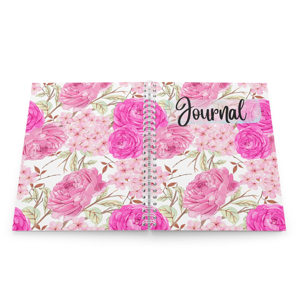 Floral Journal Spiral Notebook – Pink Peony Garden Notebook for Notes & Gifts