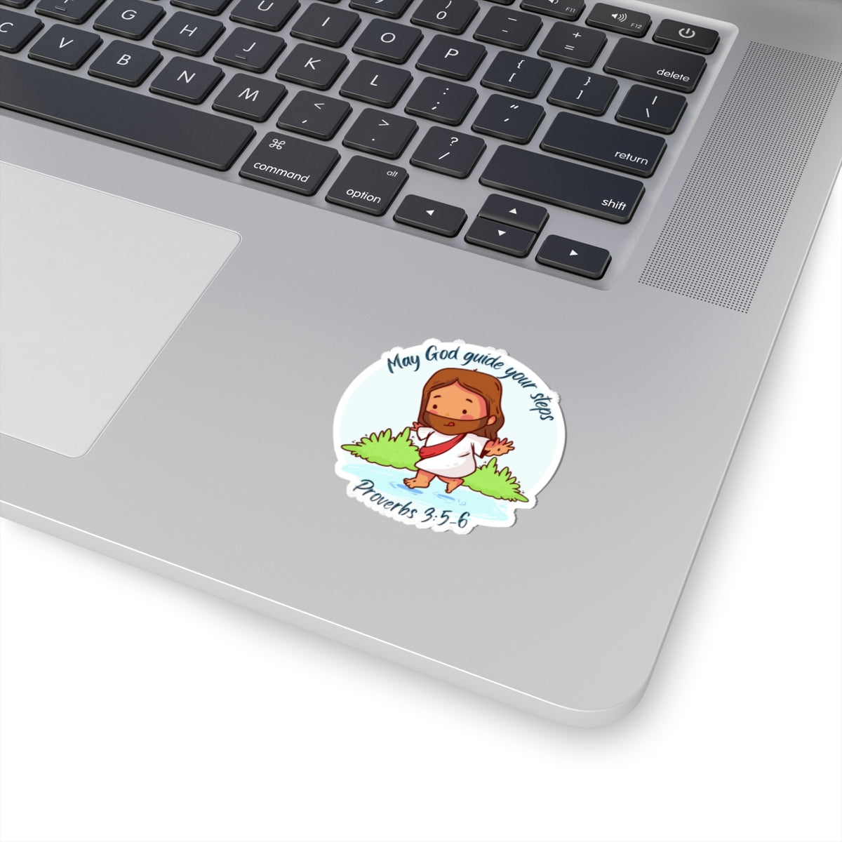 Jesus Sticker — “May God Guide Your Steps” (Proverbs 3:5-6) Kiss-Cut