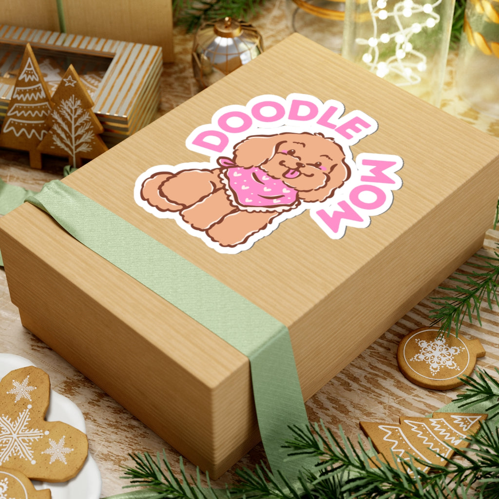Doodle Mom Kiss-Cut Sticker — Cute Labradoodle Dog Vinyl Decal for Laptops & Water Bottles