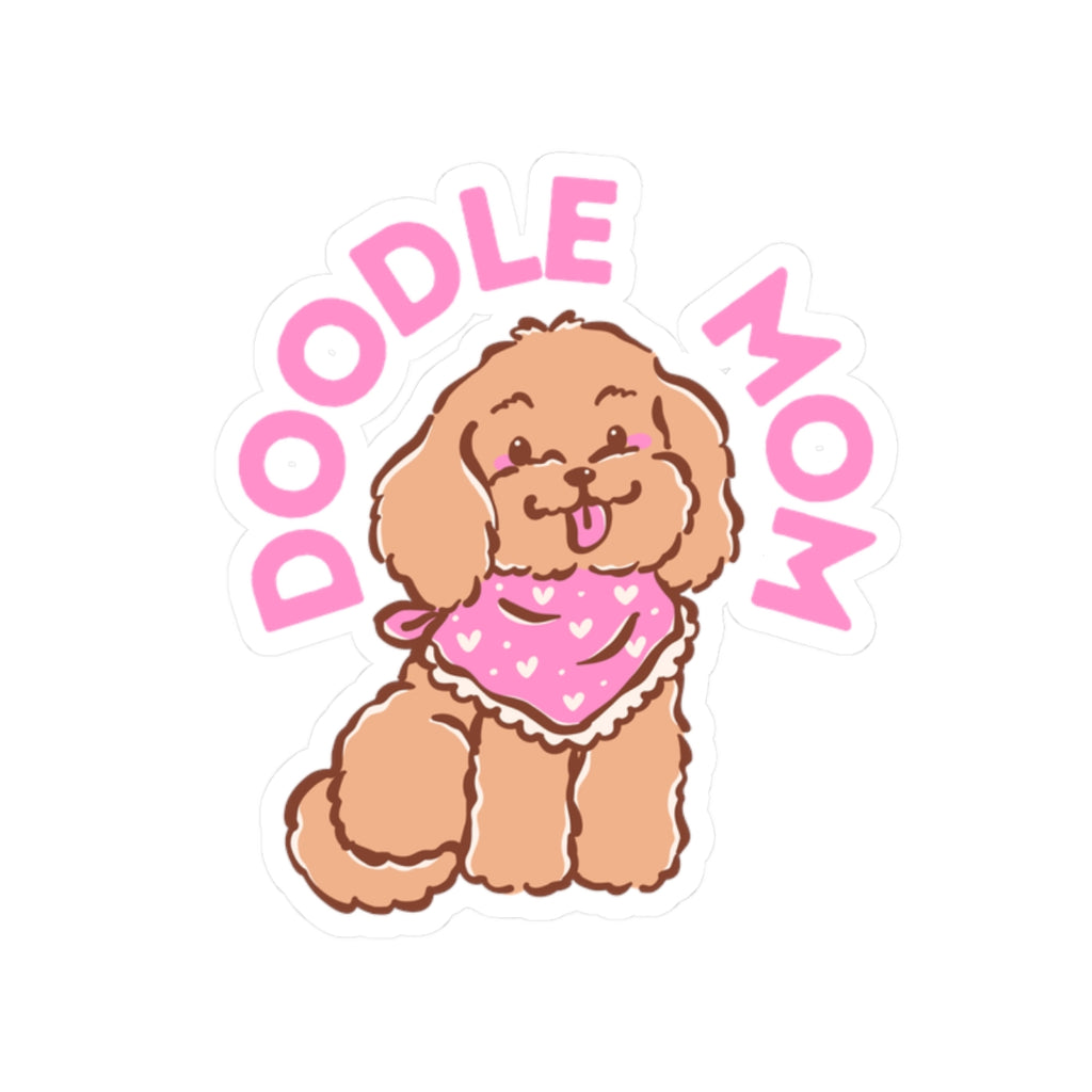 Doodle Mom Kiss-Cut Sticker — Cute Labradoodle Dog Vinyl Decal for Laptops & Water Bottles