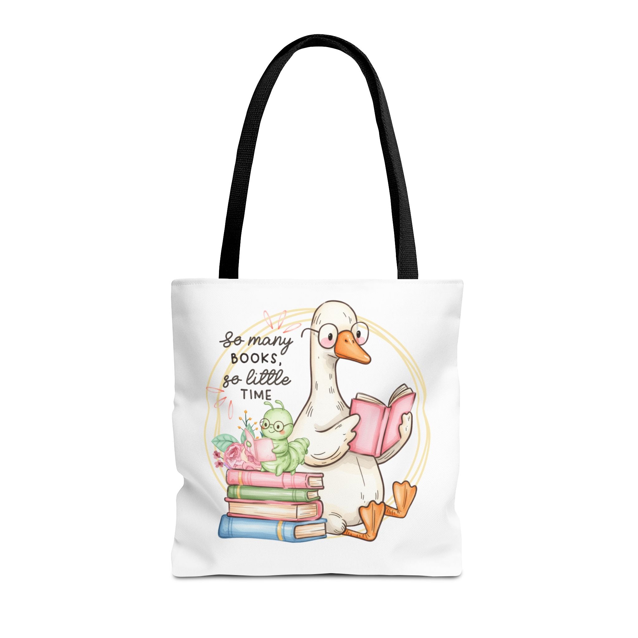 Reading Goose Tote Bag — "So Many Books, So Little Time" Cute Booklover Carryall