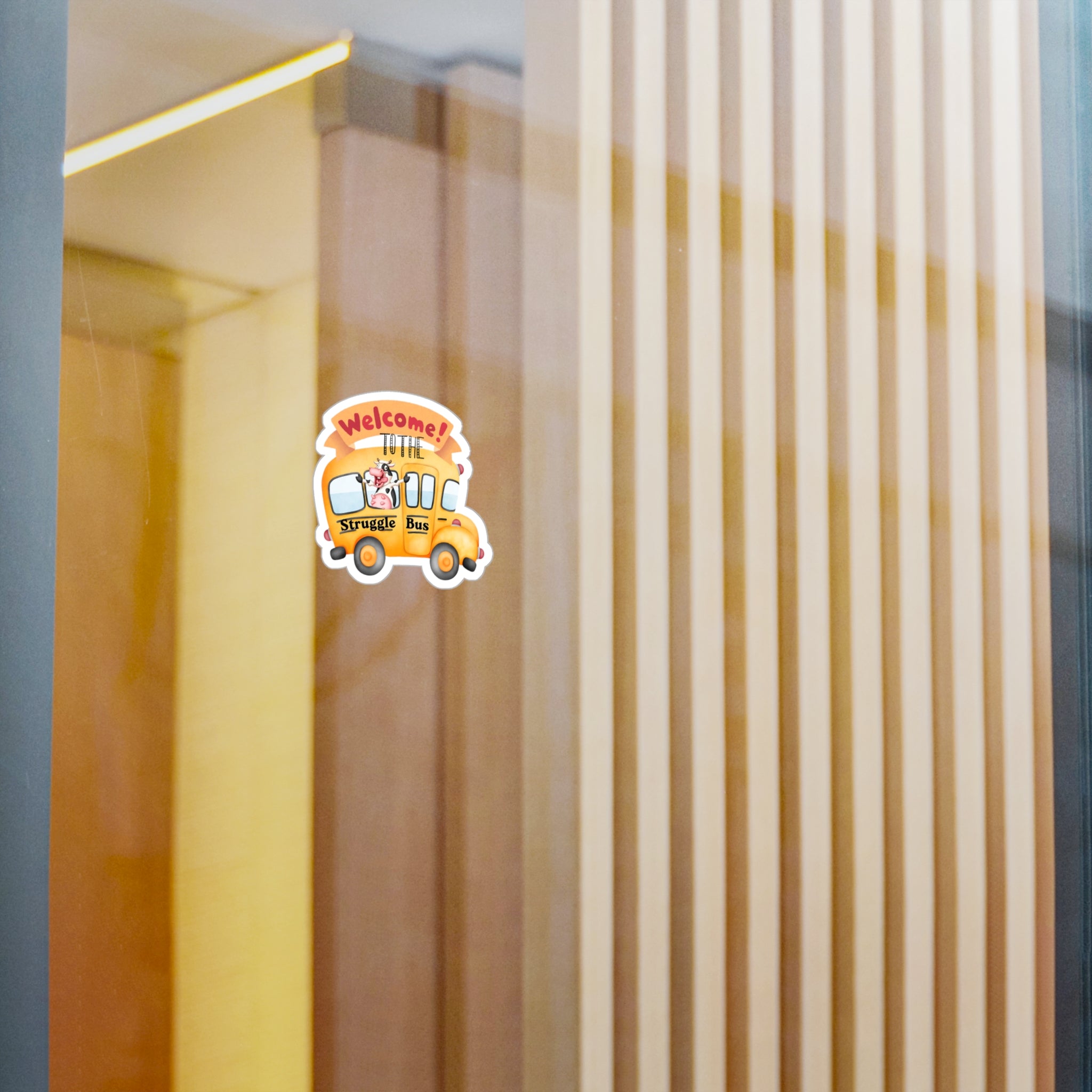 Welcome To The Struggle Bus Sticker - Funny School Bus Vinyl Decal