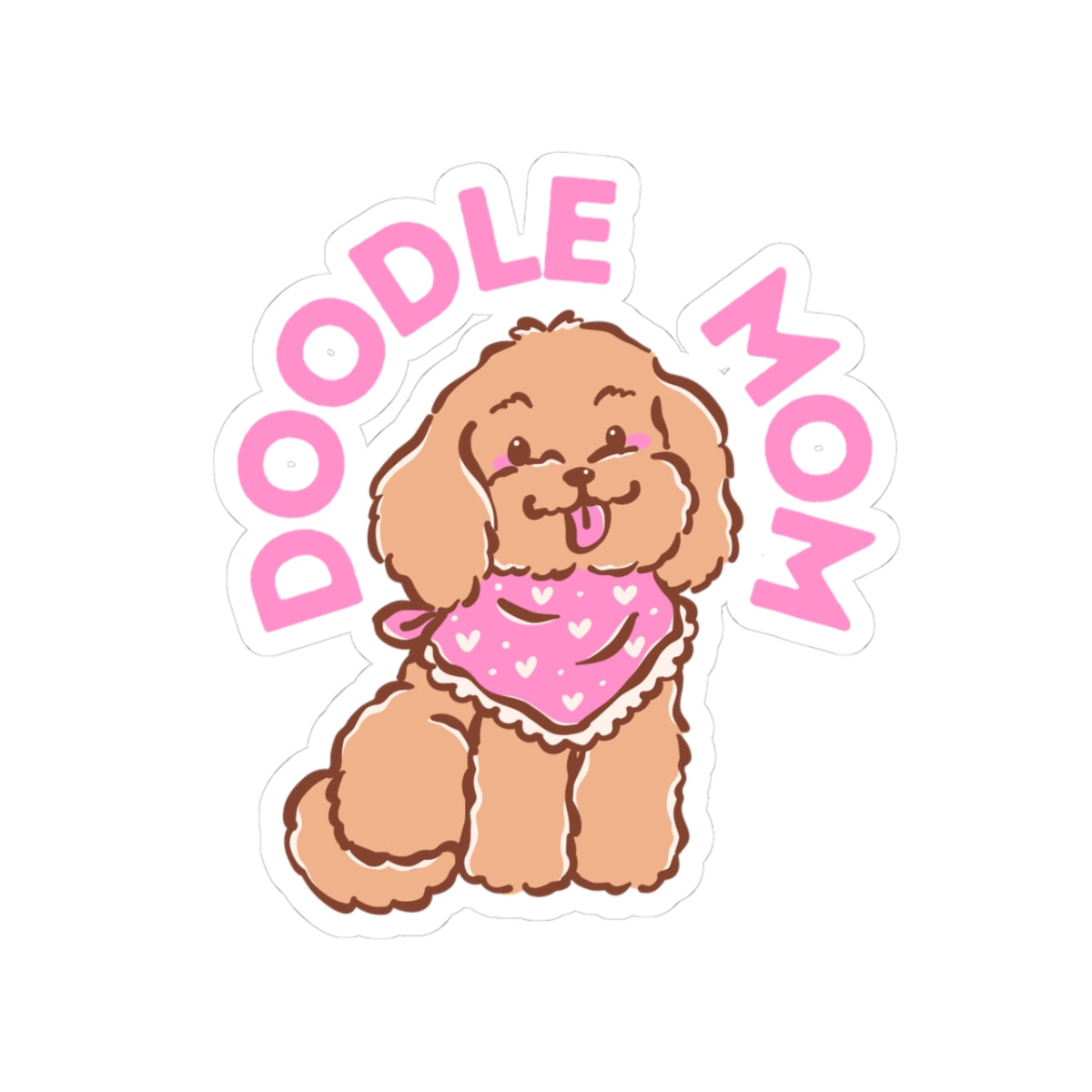 Doodle Mom Kiss-Cut Sticker — Cute Labradoodle Dog Vinyl Decal for Laptops & Water Bottles