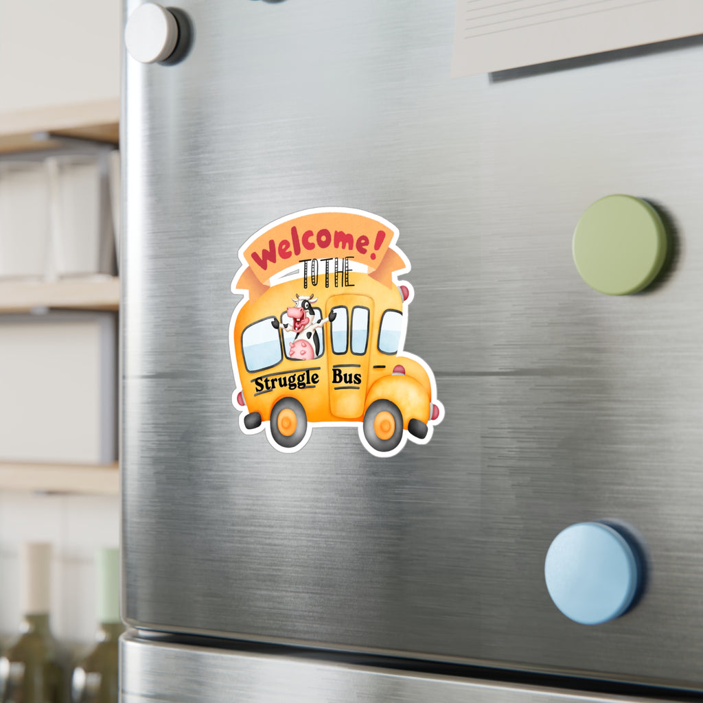 Welcome To The Struggle Bus Sticker - Funny School Bus Vinyl Decal