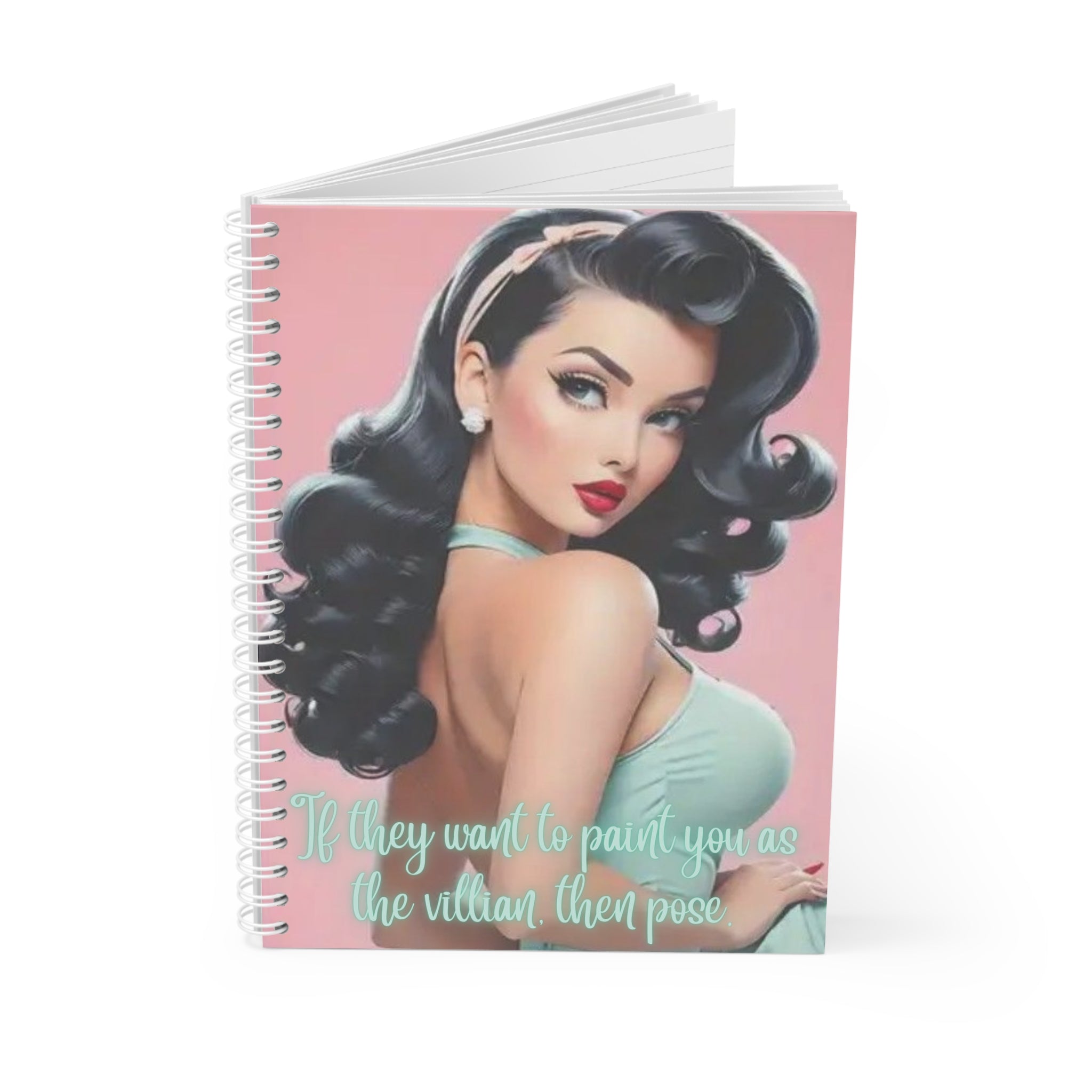 Pin-Up Girl Spiral Notebook — Retro Glam Vintage-Inspired Journal
