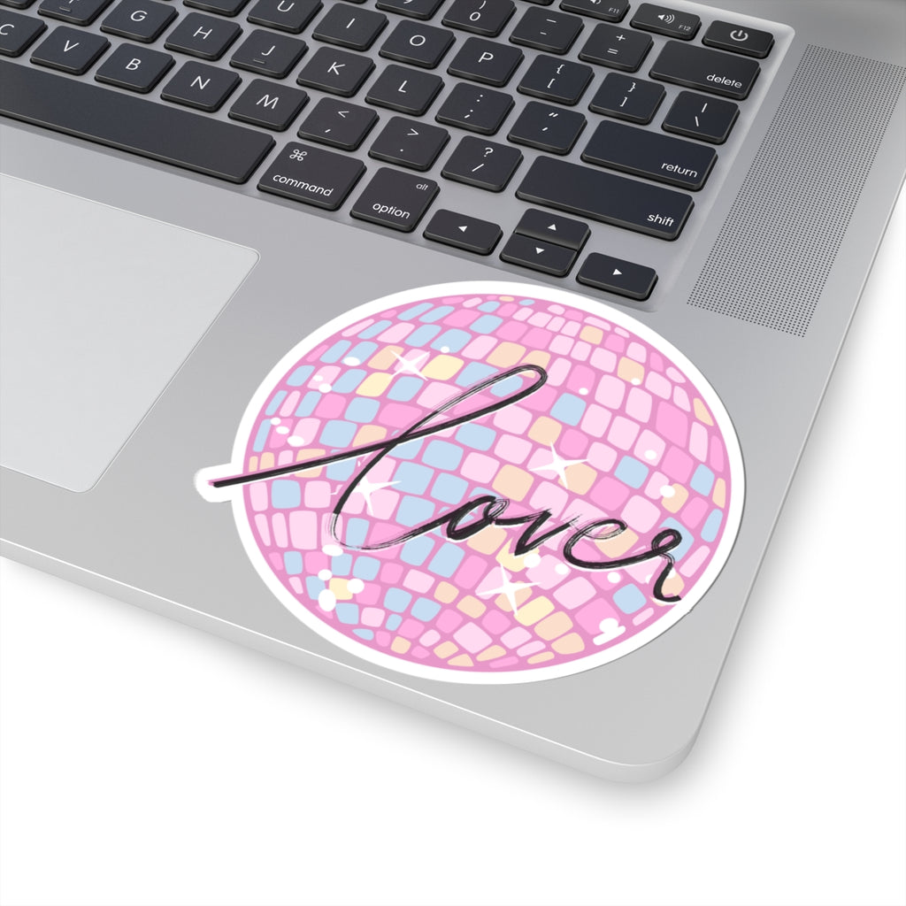 Love Disco Kiss-Cut Sticker — Pink Mosaic Heart Vibe
