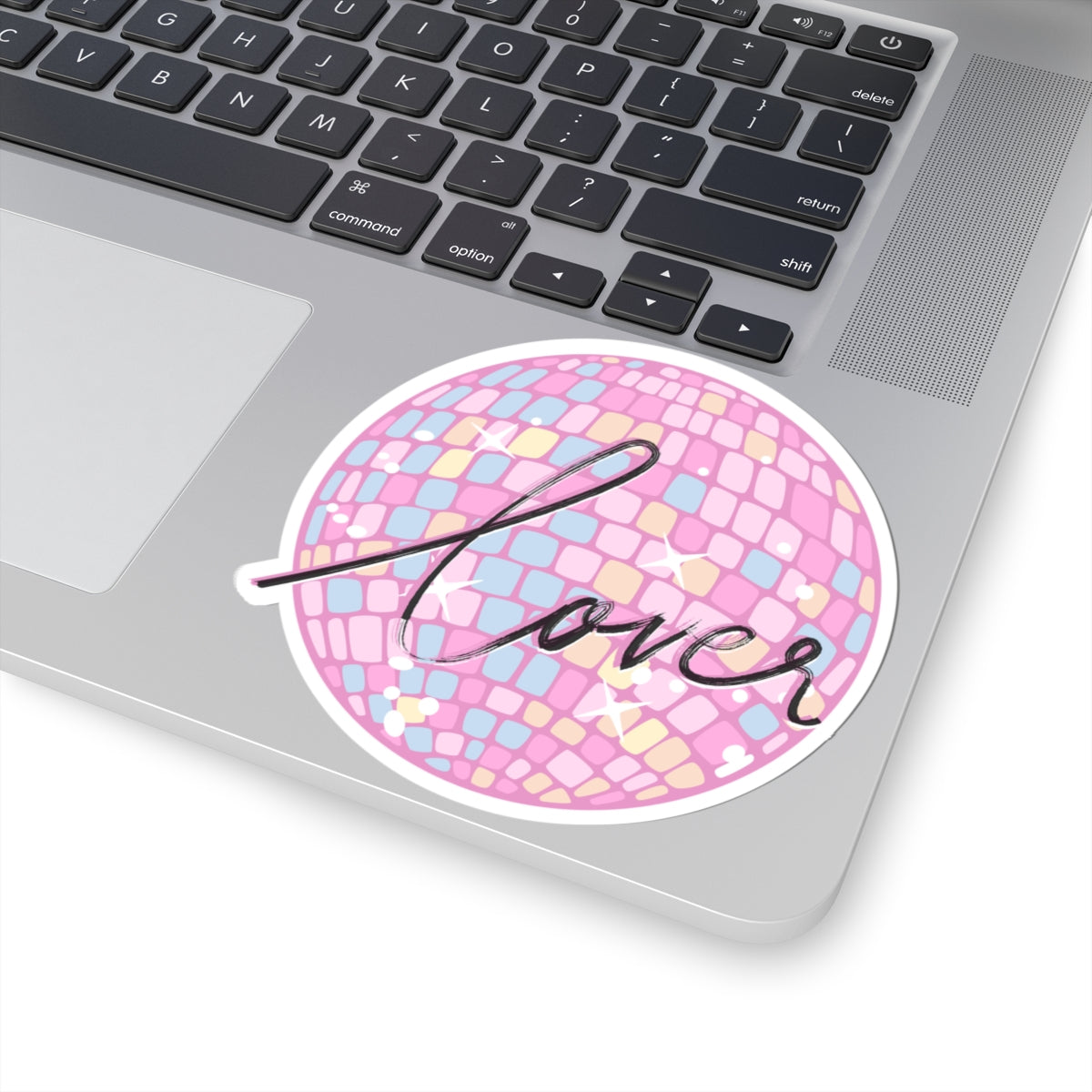 Love Disco Kiss-Cut Sticker — Pink Mosaic Heart Vibe