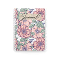 Floral Journal Spiral Notebook — Peach Watercolor Flowers, Lined Journal for Women & Girls