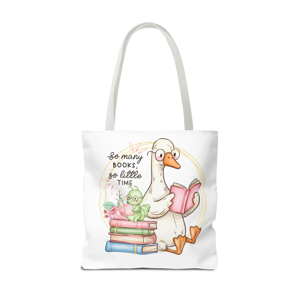 Reading Goose Tote Bag — "So Many Books, So Little Time" Cute Booklover Carryall