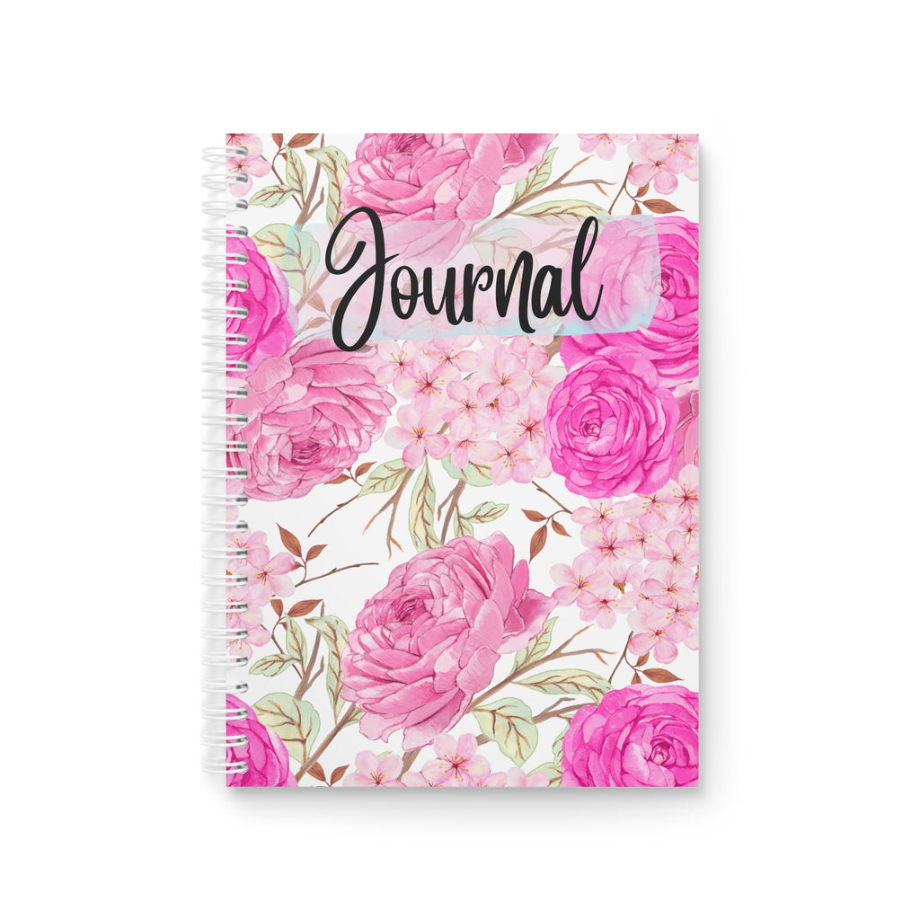 Floral Journal Spiral Notebook – Pink Peony Garden Notebook for Notes & Gifts