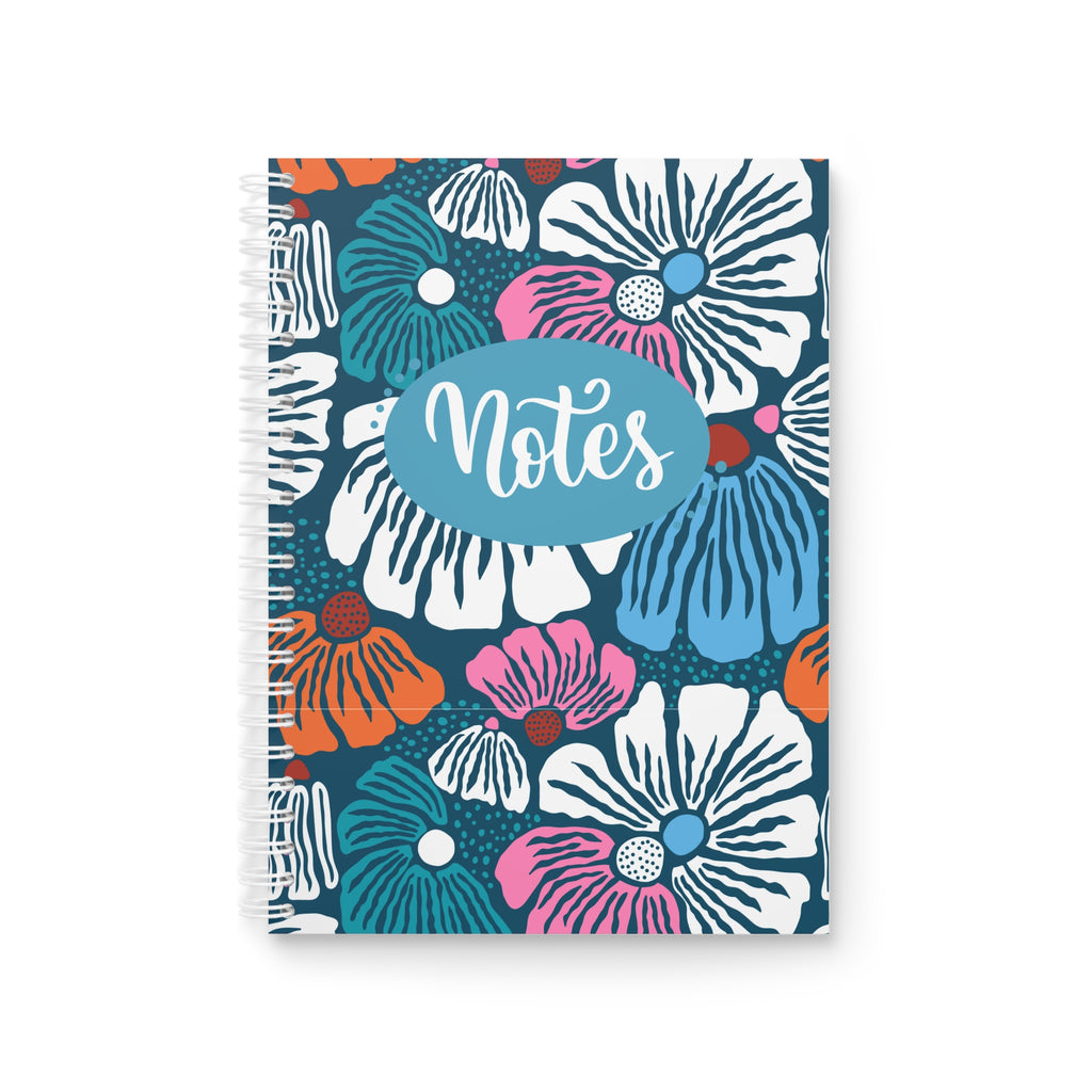 Floral Notes Spiral Notebook — Colorful Hand-Drawn Flower Journal for School & Everyday Notes