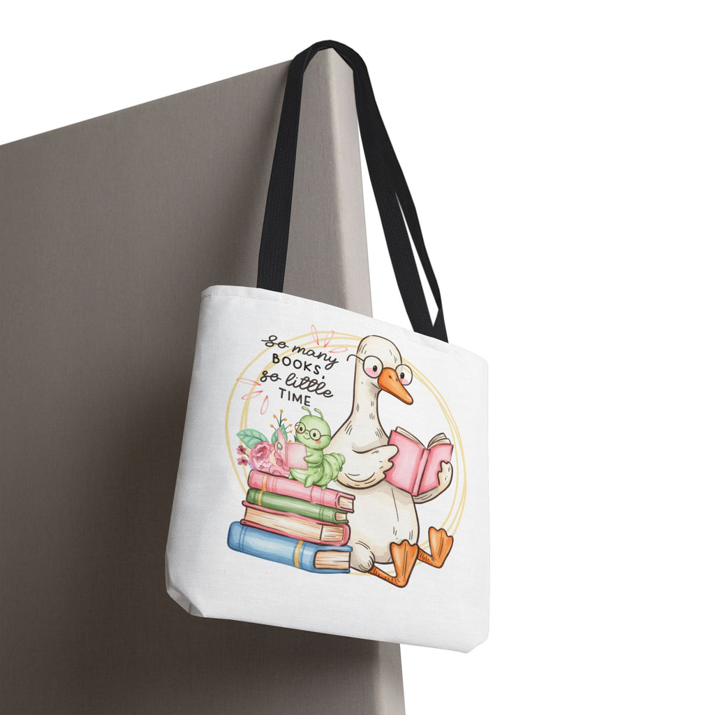 Reading Goose Tote Bag — "So Many Books, So Little Time" Cute Booklover Carryall