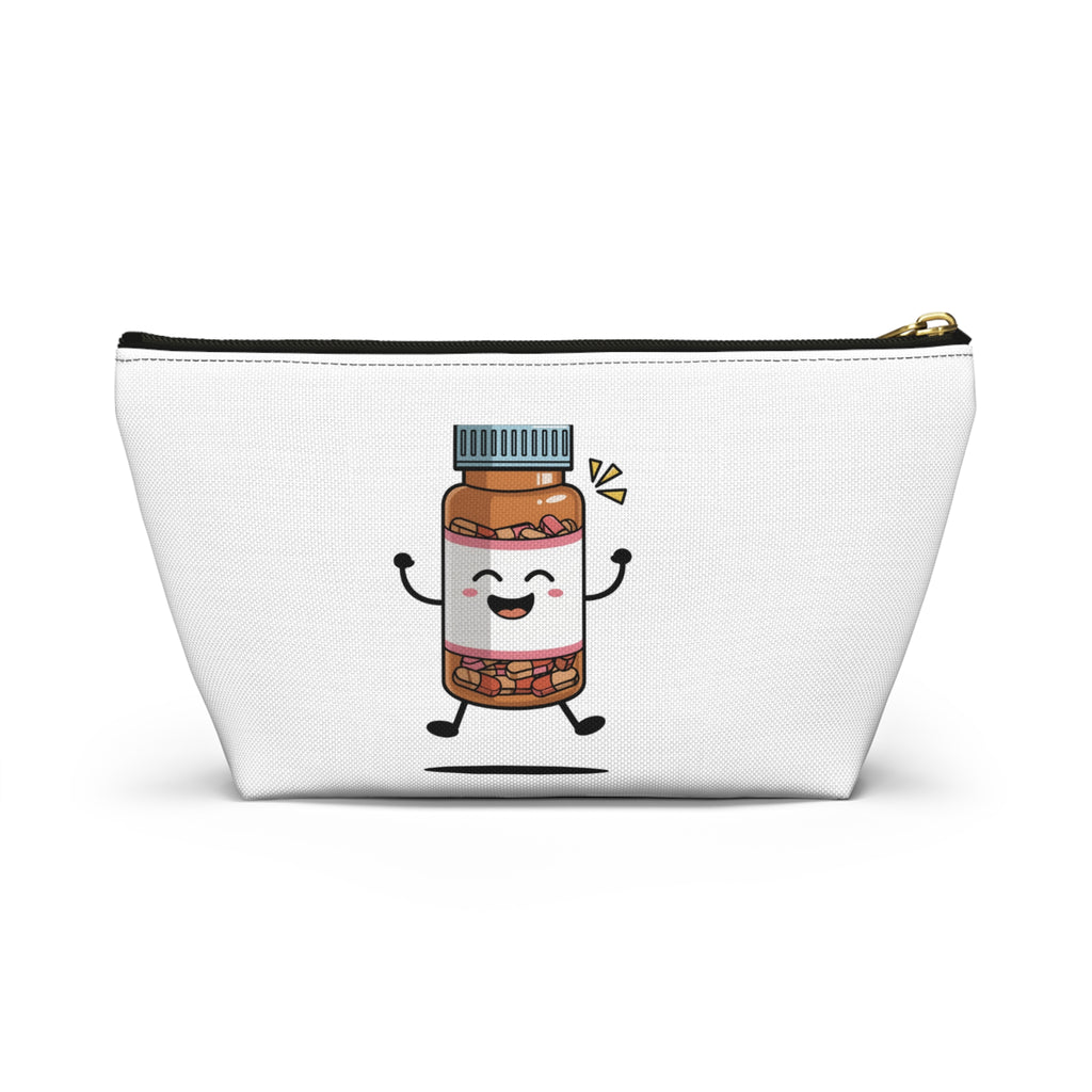 Funny Kawaii Medication Pouch — "I Think I'll Skip My Meds Today, Shake Things Up a Bit" Accessory Bag