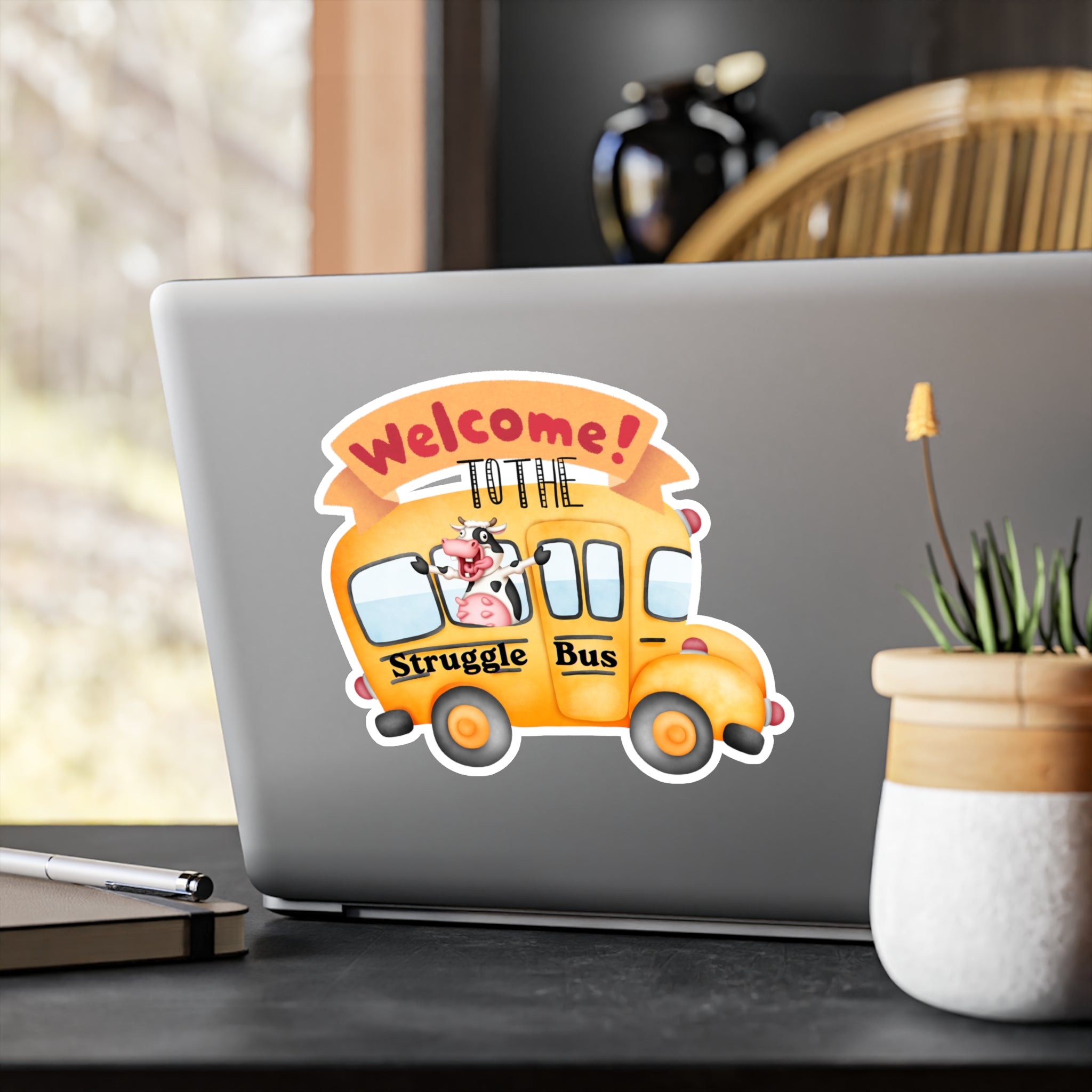 Welcome To The Struggle Bus Sticker - Funny School Bus Vinyl Decal