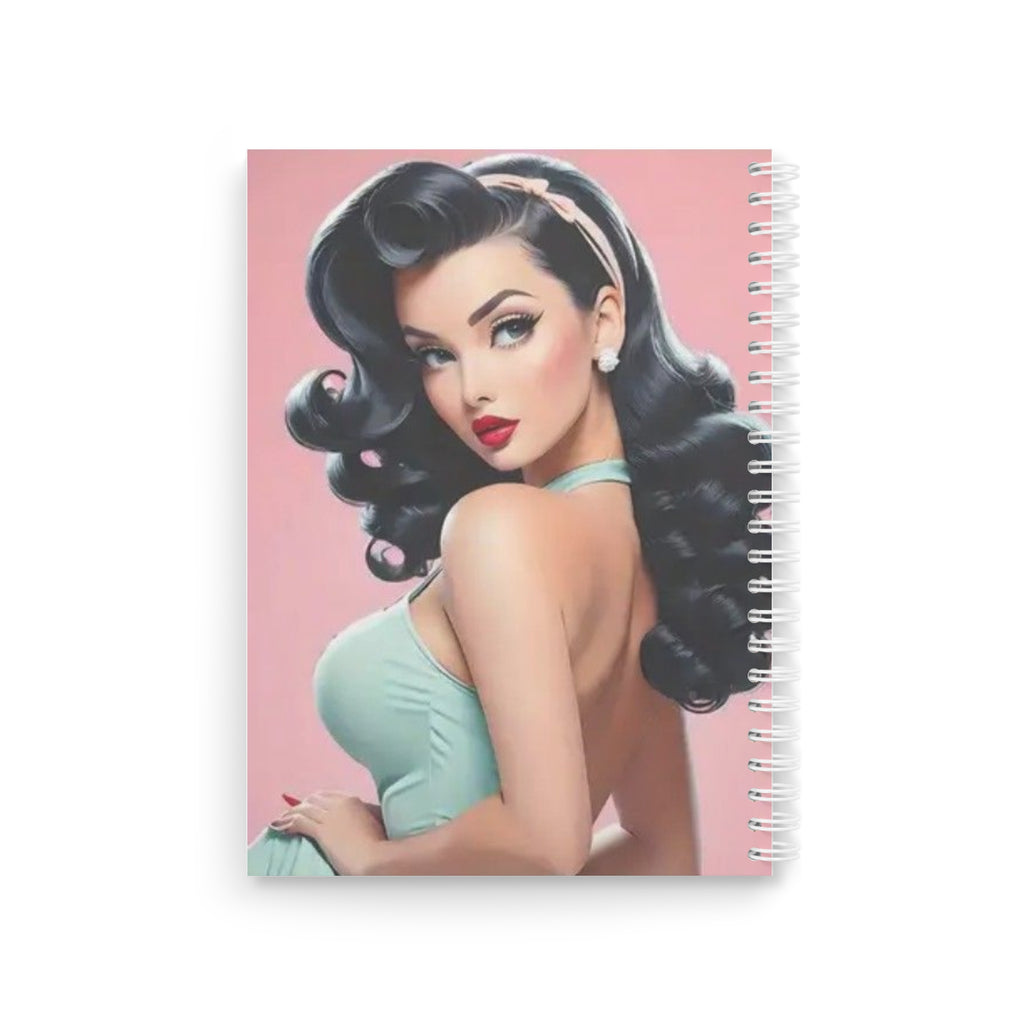 Pin-Up Girl Spiral Notebook — Retro Glam Vintage-Inspired Journal