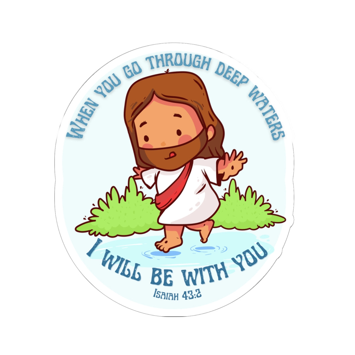 Christian 'May God Guide Your Steps' Jesus Walking on Water Sticker