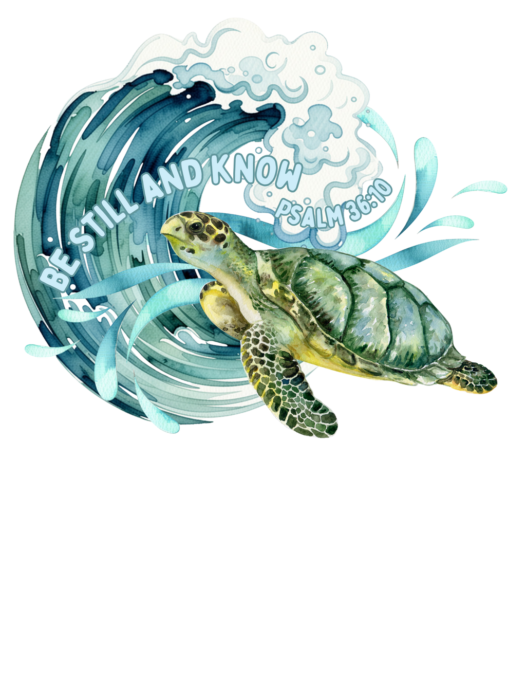 Sea Turtle Wave Tote Bag — "Be Still and Know" Ocean Eco Shopper
