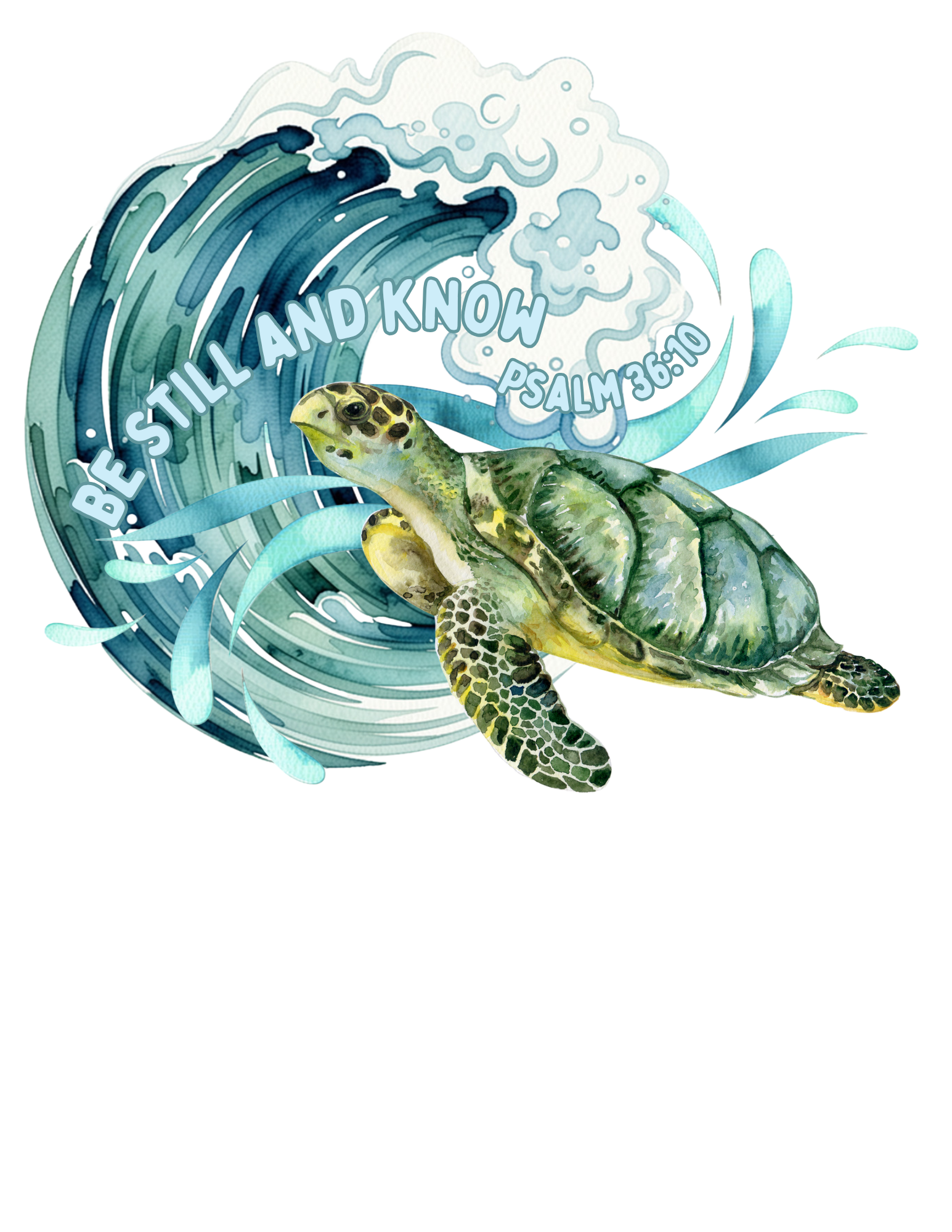 Sea Turtle Wave Tote Bag — "Be Still and Know" Ocean Eco Shopper