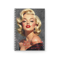 Spiral Notebook - Vintage Glam Marilyn Monroe Portrait Journal with Red Kiss Accent