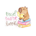 Read More Books Bear Sticker — Cute Bookworm Laptop Kiss-Cut Sticker