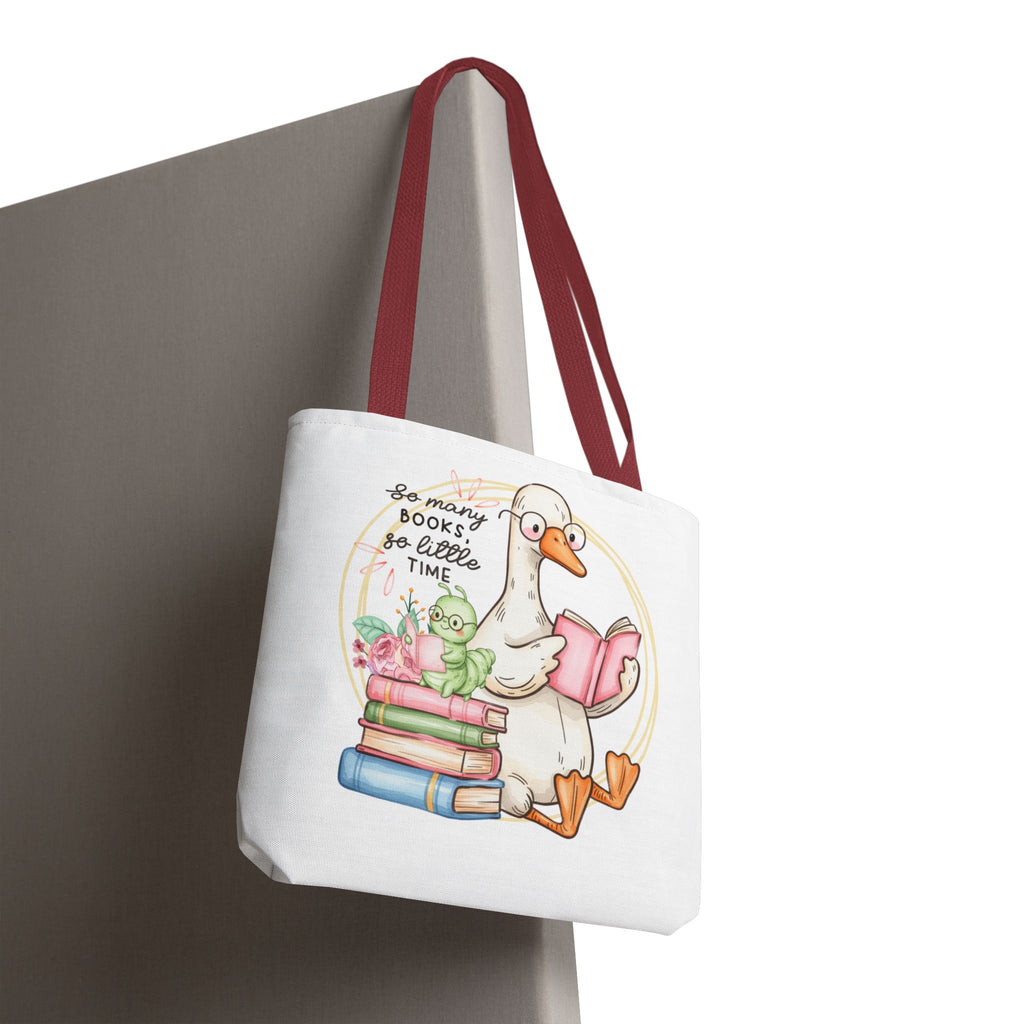 Reading Goose Tote Bag — "So Many Books, So Little Time" Cute Booklover Carryall
