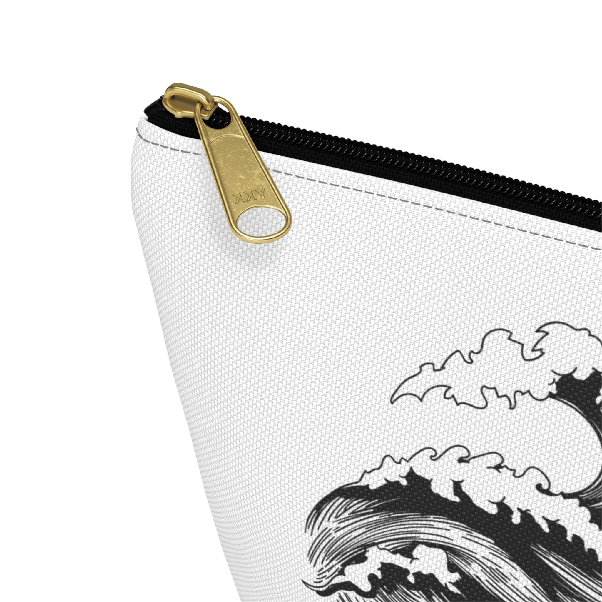 Be Still and Know Accessory Pouch — Japanese Wave Art (Psalm 46:10)