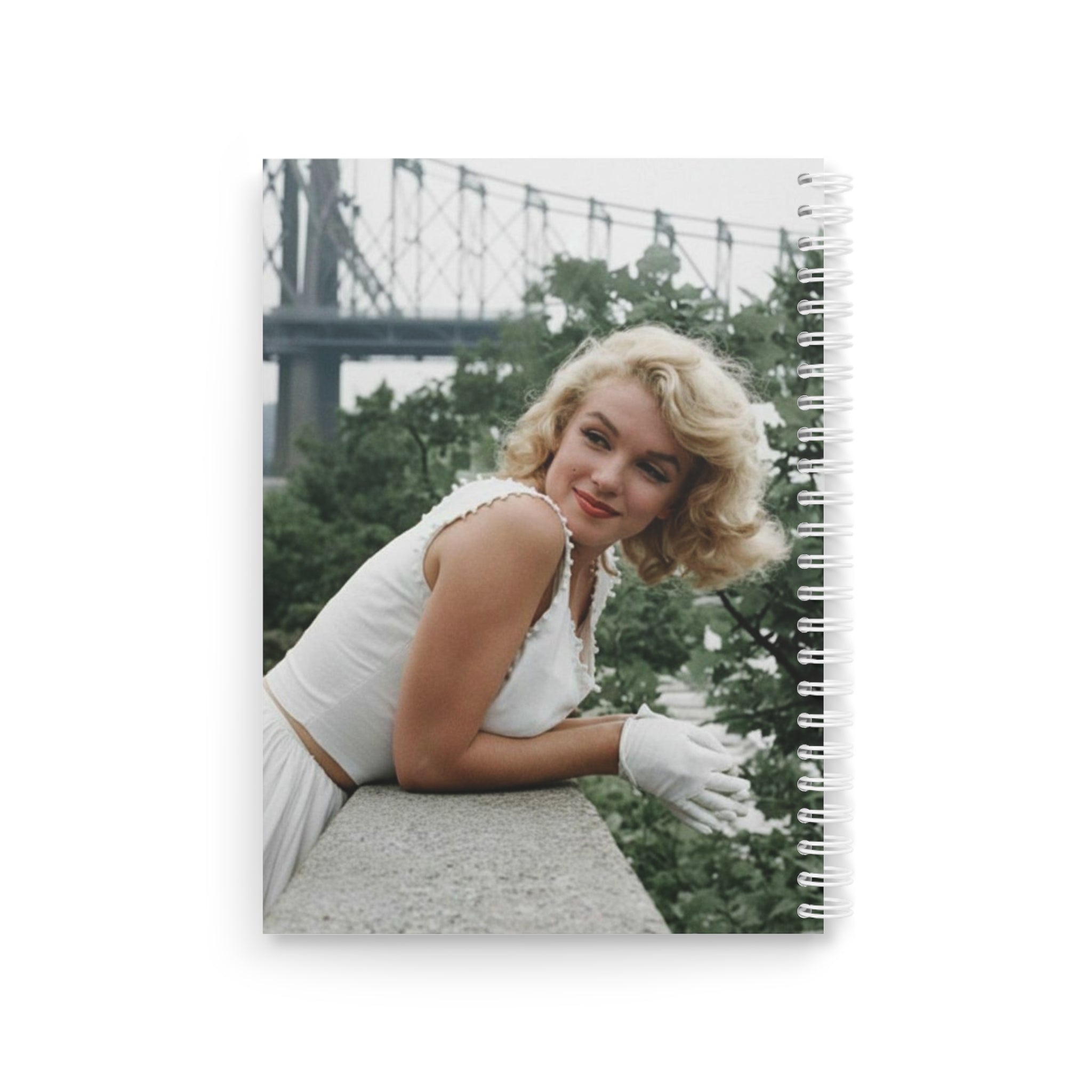 Marilyn Monroe Vintage Photo Spiral Notebook — 'Know Your Worth and Then Add Tax'