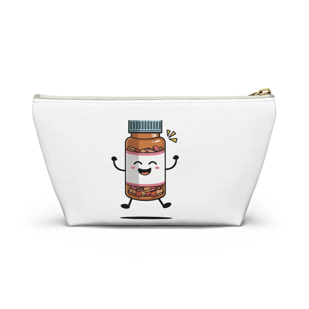 Funny Kawaii Medication Pouch — "I Think I'll Skip My Meds Today, Shake Things Up a Bit" Accessory Bag