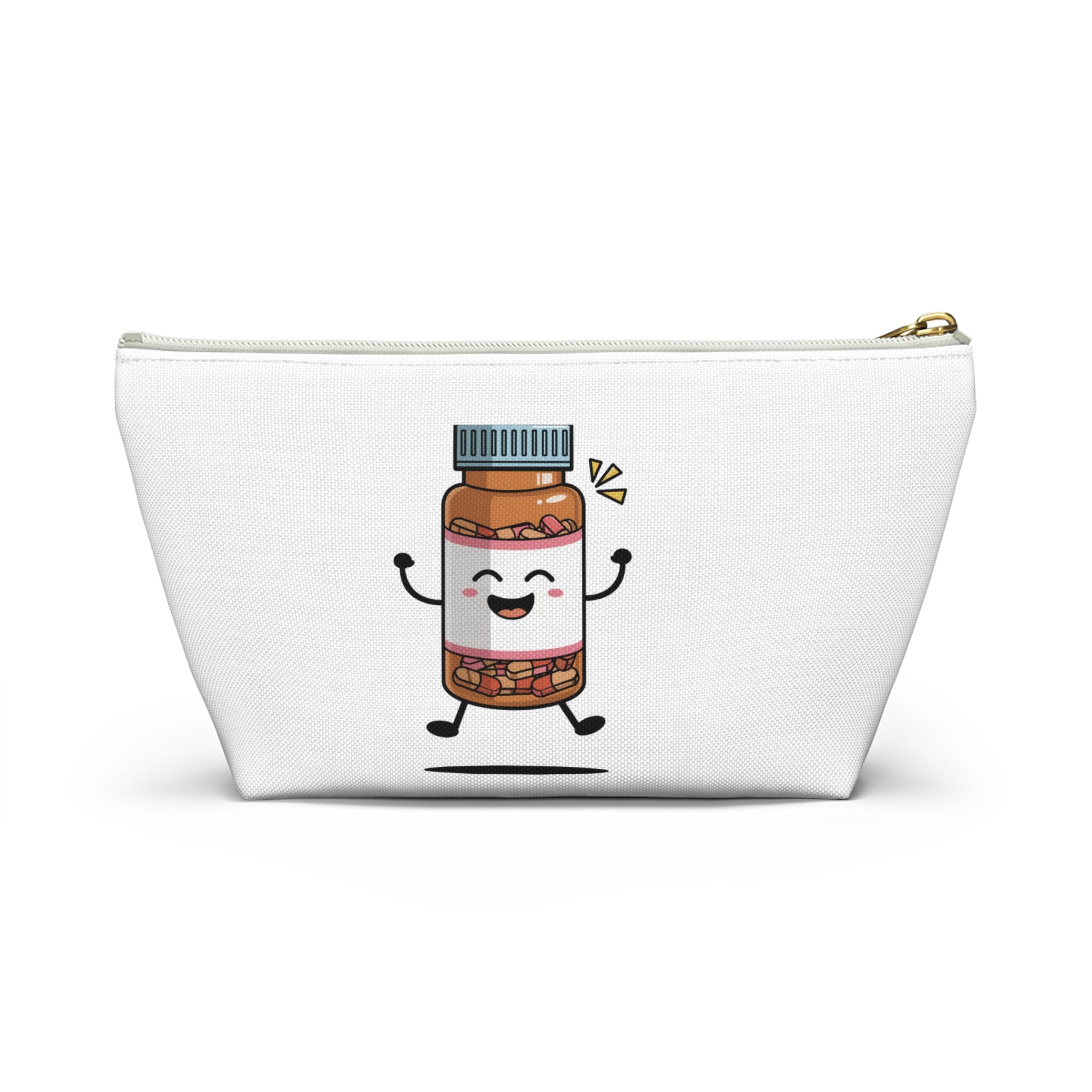 Funny Kawaii Medication Pouch — "I Think I'll Skip My Meds Today, Shake Things Up a Bit" Accessory Bag