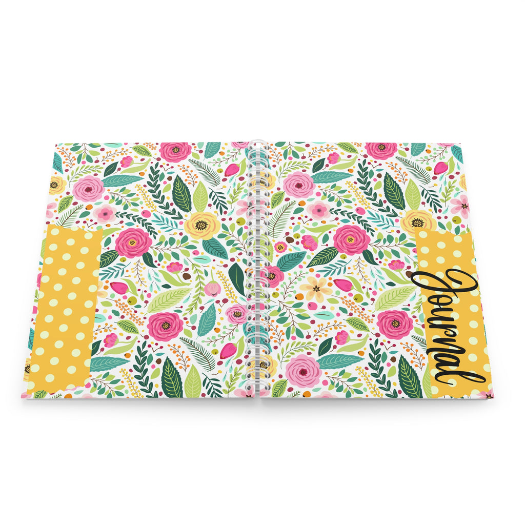 Floral Garden Spiral Notebook — Personalized "Loved" Polka Dot Cover