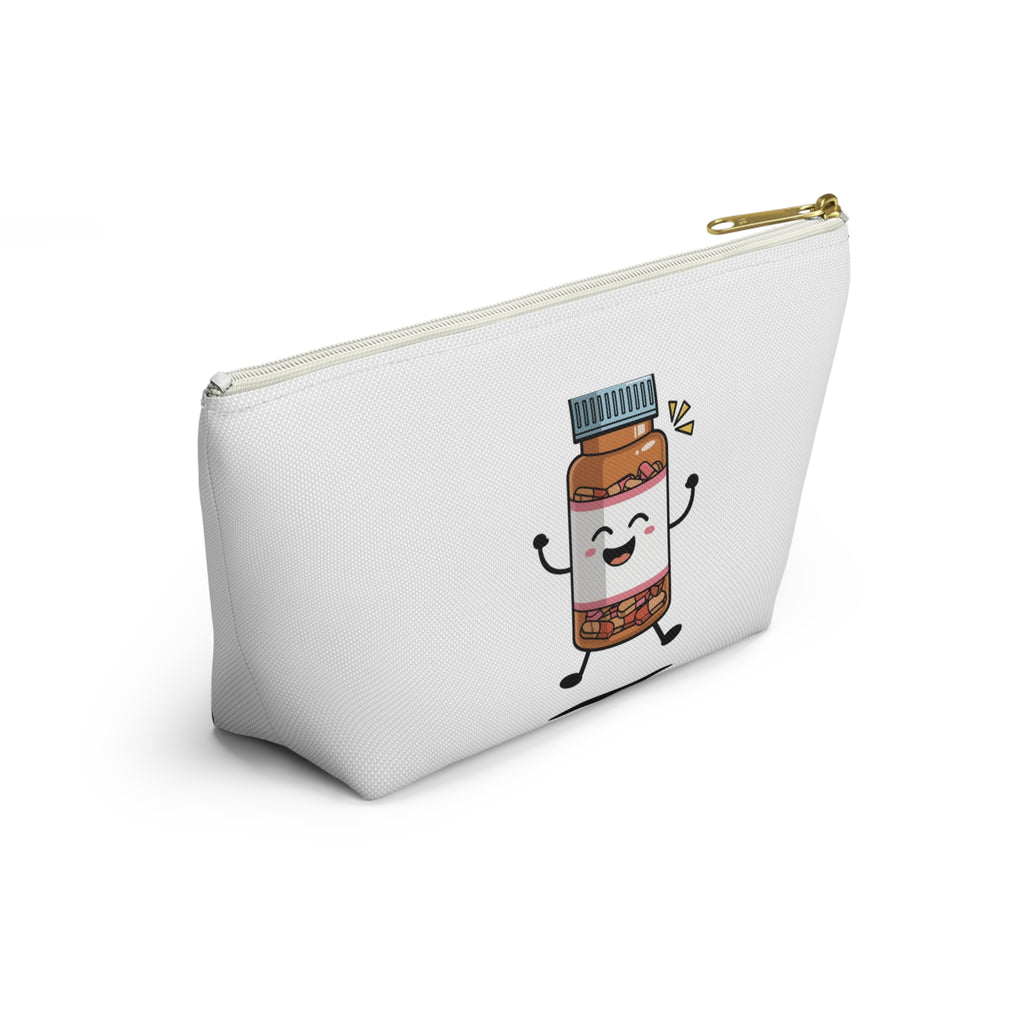 Funny Kawaii Medication Pouch — "I Think I'll Skip My Meds Today, Shake Things Up a Bit" Accessory Bag
