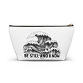 Be Still and Know Accessory Pouch — Japanese Wave Art (Psalm 46:10)