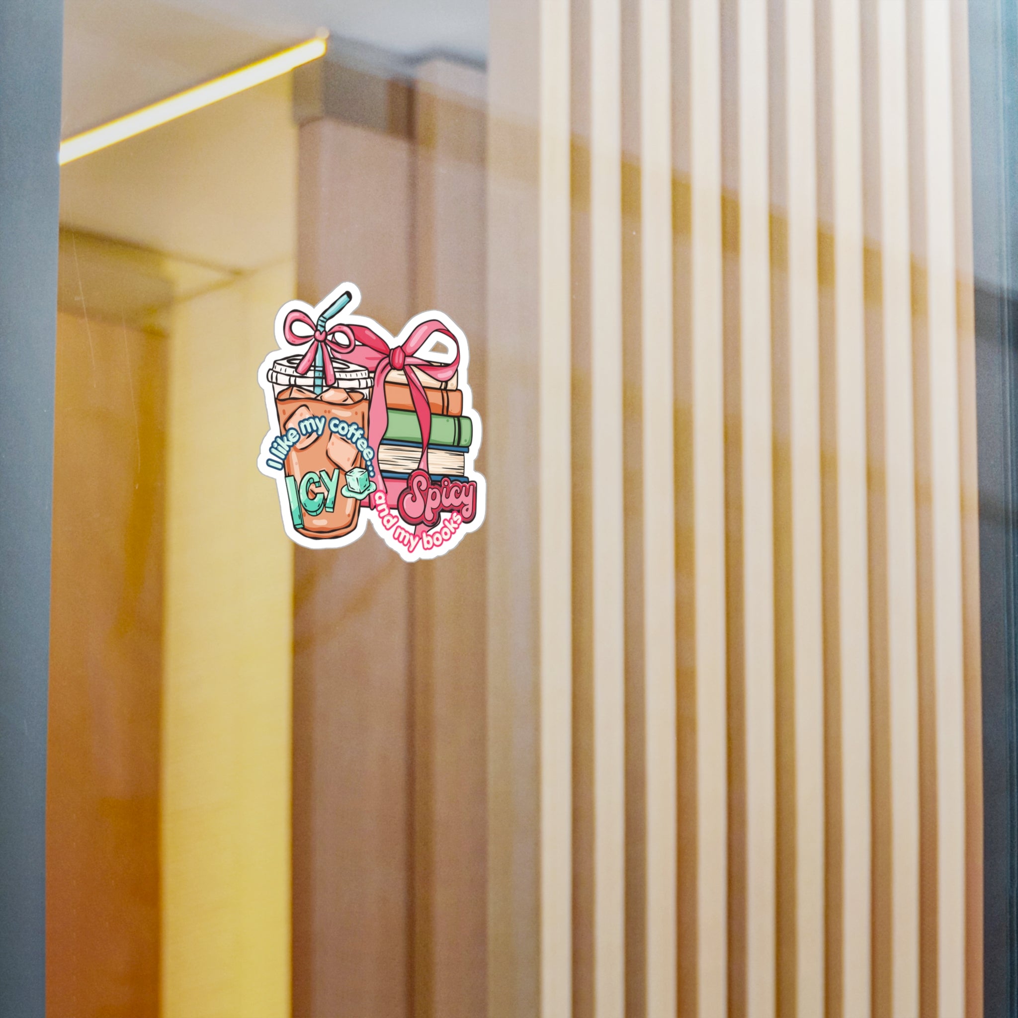 I Like My Coffee Icy & My Books Spicy Vinyl Sticker