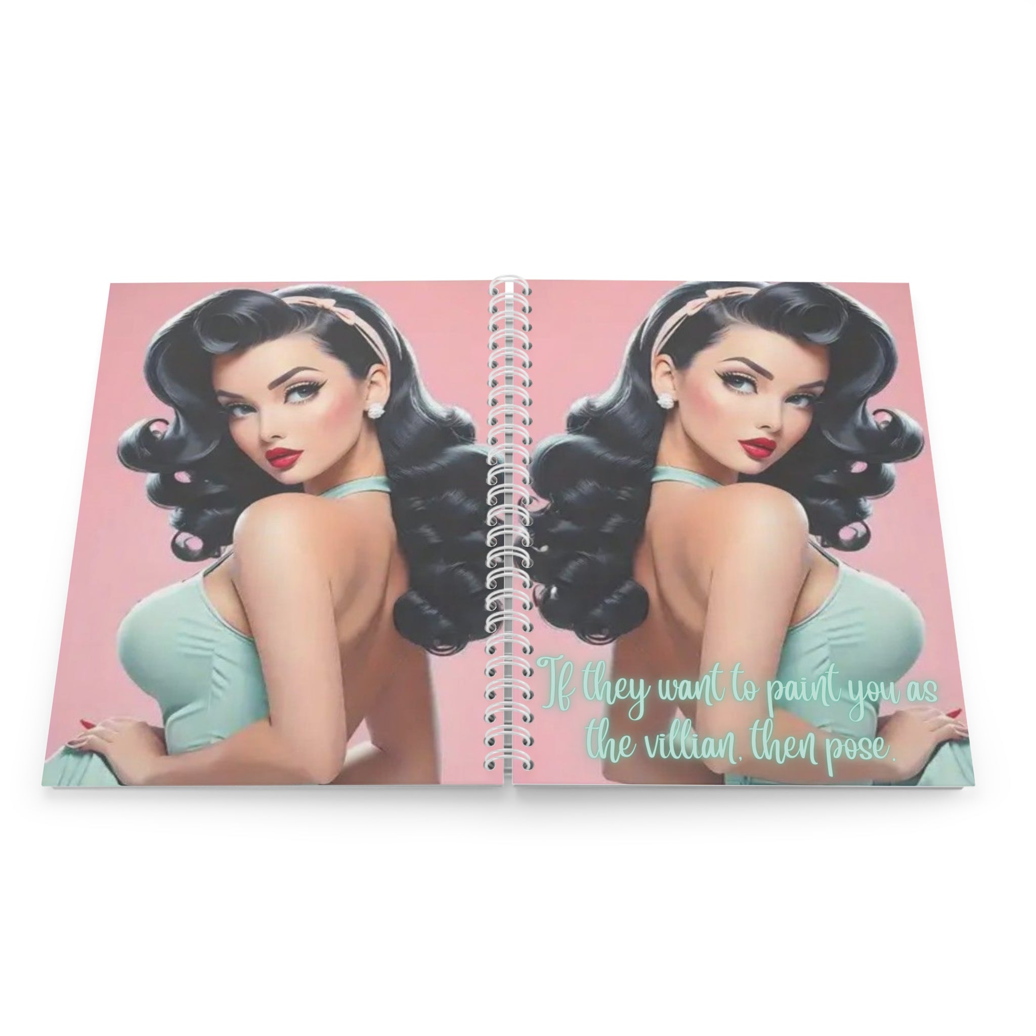 Pin-Up Girl Spiral Notebook — Retro Glam Vintage-Inspired Journal