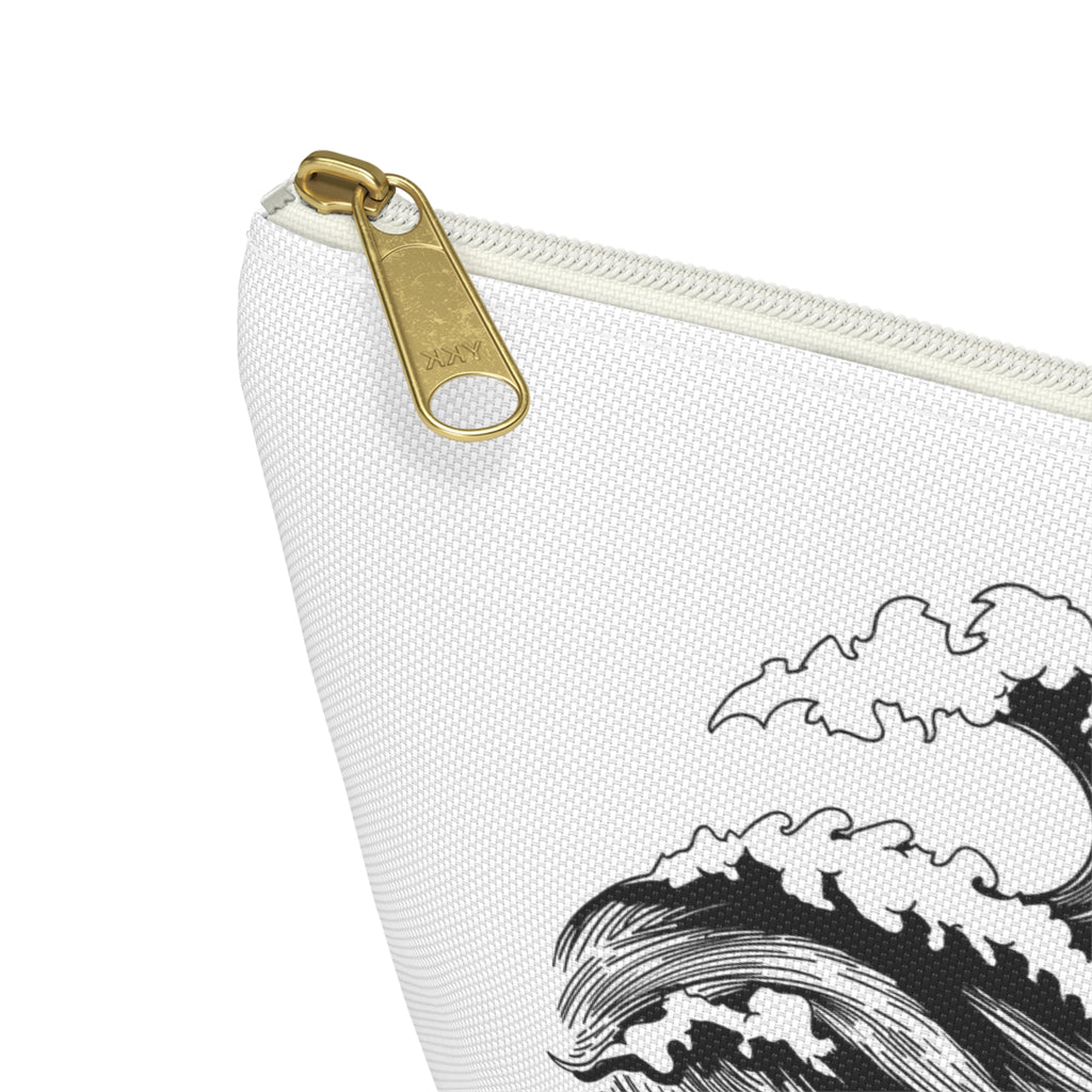 Be Still and Know Accessory Pouch — Japanese Wave Art (Psalm 46:10)